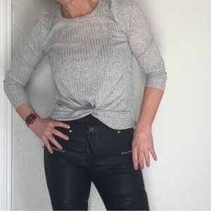 Pelione twisted front, Women's Gray Sweater